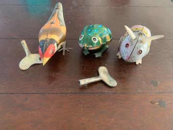 3 blikken speelgoed opwind diertjes met sleutels beschikbaar voor biedingen