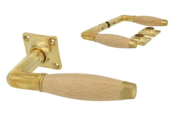 Tonmodel ongelakt messing beuken, Doe-het-zelf en Verbouw, Hang- en Sluitwerk, Nieuw, Klink of Kruk, Koper of Messing, Ophalen of Verzenden