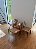 4 Niels Möller stoelen, Huis en Inrichting, Stoelen, Ophalen, Gebruikt, Vier