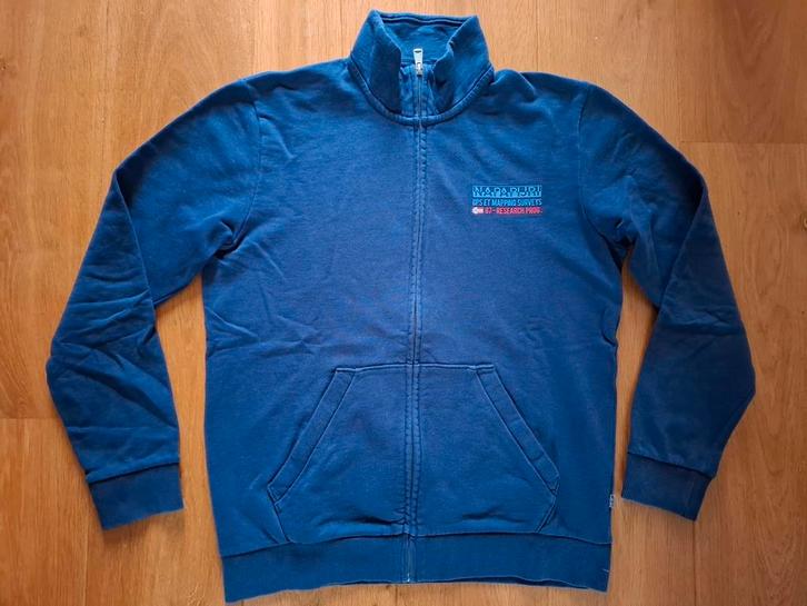 Napapijri blauw herenvest maat M, Kleding | Heren, Truien en Vesten, Zo goed als nieuw, Maat 52/54 (L), Blauw, Ophalen of Verzenden