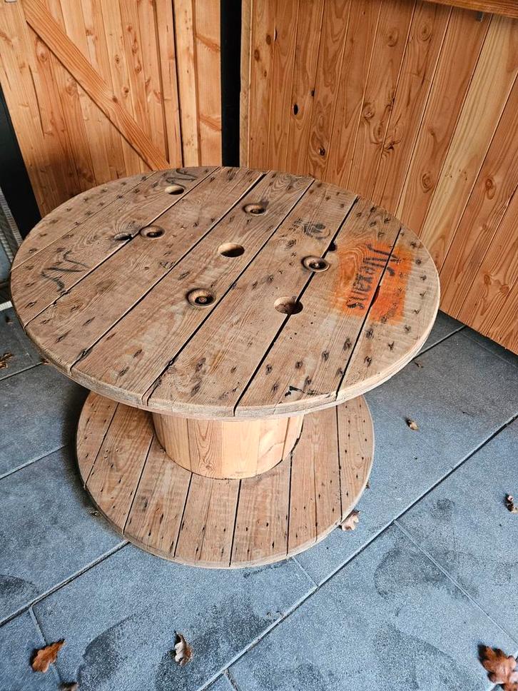 Haspel tafel - 98cm diameter, 68cm hoog, Huis en Inrichting, Tafels | Salontafels, Gebruikt, Minder dan 50 cm, 50 tot 100 cm, 50 tot 100 cm