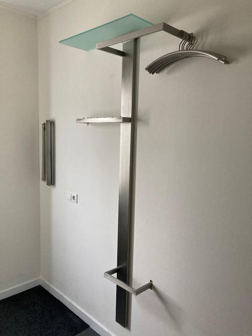 RVS kapstop inclusief 6 kledinghangers, Huis en Inrichting, Woonaccessoires | Kapstokken, Zo goed als nieuw, Wandkapstok, 150 tot 200 cm