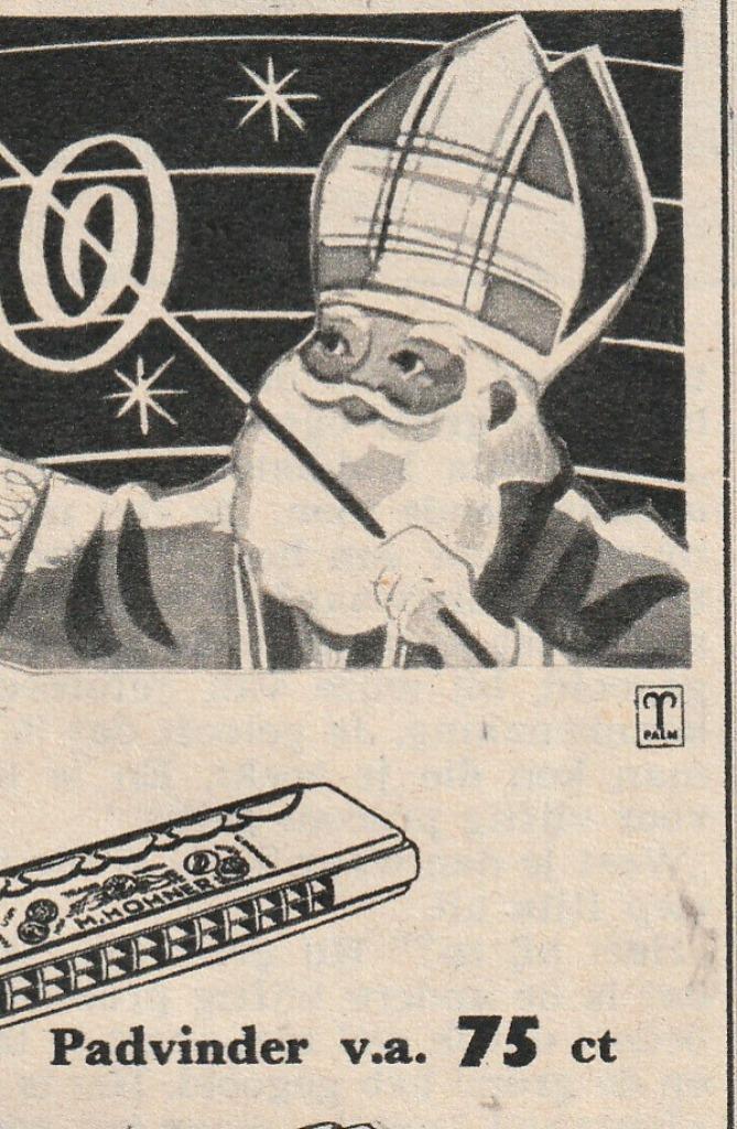 Retro reclame 1957 Hohner mondharmonica Sinterklaas, Verzamelen, Retro, Overige typen, Verzenden
