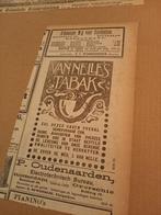 ads reclame Weduwe VAN NELLE VAN NELLE's TABAK 1919 PIJP 2x, Overige typen, Gebruikt, Ophalen of Verzenden