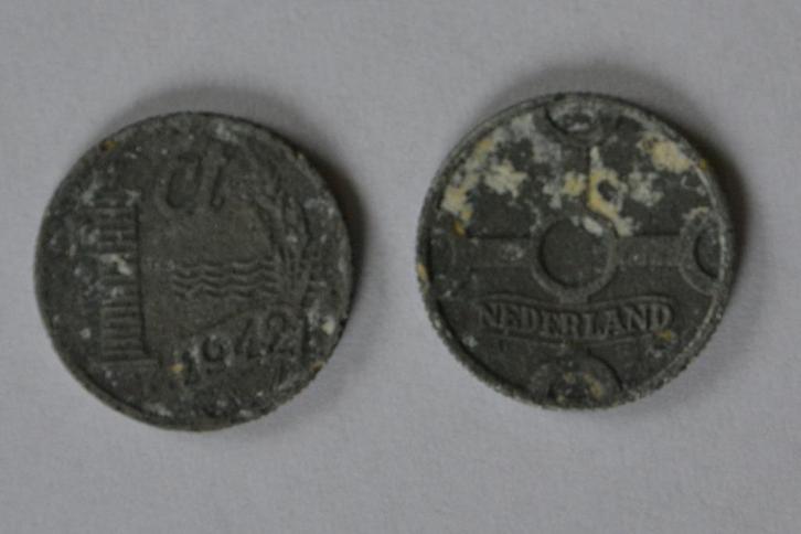 Zinken cent uit 1942, Postzegels en Munten, Munten | Nederland, Losse munt, 1 cent, Koningin Wilhelmina, Ophalen of Verzenden