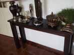 Vol eiken side tafel 136cm L 77cm H 36cm Br de poten 8cm, Huis en Inrichting, Tafels | Sidetables, Ophalen of Verzenden, Zo goed als nieuw