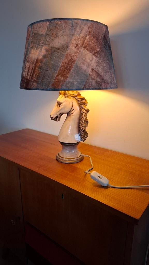 V. Bassano Italy Vintage Lamp Keramiek Paard Paardenhoofd, Huis en Inrichting, Lampen | Tafellampen, Minder dan 50 cm, Ophalen of Verzenden