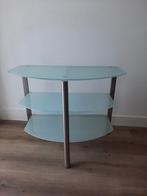 Glazen TV Meubel - 3 Niveaus, Ophalen, Gebruikt, 50 tot 100 cm, Glas