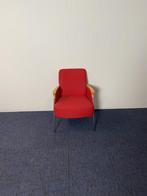 Fauteuil Vepa, rode stoffering, chroom 4-poot onderstel, 75 tot 100 cm, Gebruikt, 75 tot 100 cm, Ophalen