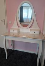 Ikea Hemnes kaptafel wit met glasplaat, Ophalen, 100 tot 150 cm, Zo goed als nieuw, 150 tot 200 cm