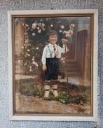 jongen in beierse klederdracht, ingelijste foto, jaren 30, Minder dan 50 cm, Gebruikt, Tekening, Ophalen of Verzenden