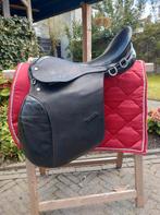 17,5 inch leren zwarte zadel, Dieren en Toebehoren, Paarden en Pony's | Zadels, Ophalen of Verzenden, Gebruikt