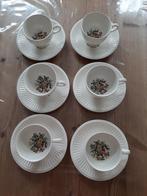 WEDGWOOD CONWAY - 6 THEEKOP EN SCHOTELS, Ophalen of Verzenden, Zo goed als nieuw, Wedgwood, Kop(pen) en/of Schotel(s)