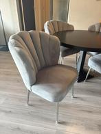 Zo goed als nieuwe schelp stoelen set van 4, Huis en Inrichting, Stoelen, Ophalen, Zo goed als nieuw, Grijs, Vier