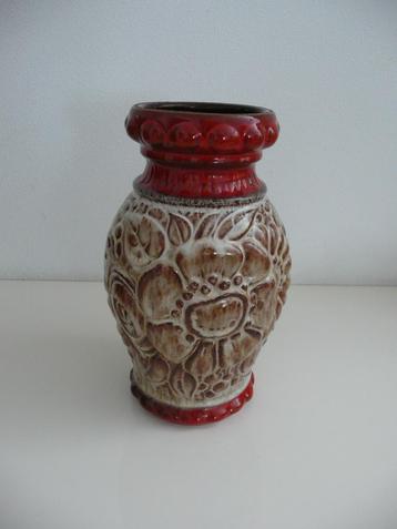 Scheurich West Germany vaas keramiek rood bloem 287-25 lava beschikbaar voor biedingen