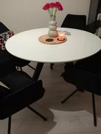 Mooie ronde witte eettafel, Huis en Inrichting, Ophalen, Rond, Zo goed als nieuw, 100 tot 150 cm
