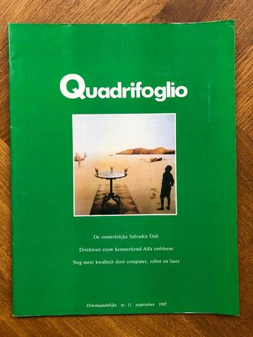 Alfa Romeo tijdschrift Quadrifoglio nr. 11 september 1985 beschikbaar voor biedingen