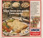 Retro reclame 1980 Unox ragout Boerenbont bord, Verzenden, Overige typen
