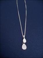 2X,zilveren ketting druppels 23 cm lang hanger EN 20 cm lang, Sieraden, Tassen en Uiterlijk, Met strass, Verzenden, Zo goed als nieuw
