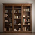 Boekenkast 240 x 240 cm – demontabel, Gebruikt, 200 cm of meer, Eikenhout, Ophalen of Verzenden