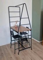 Hoge tafel Haverud en 4 Stig barstoelen., Ophalen, Rechthoekig, 50 tot 100 cm