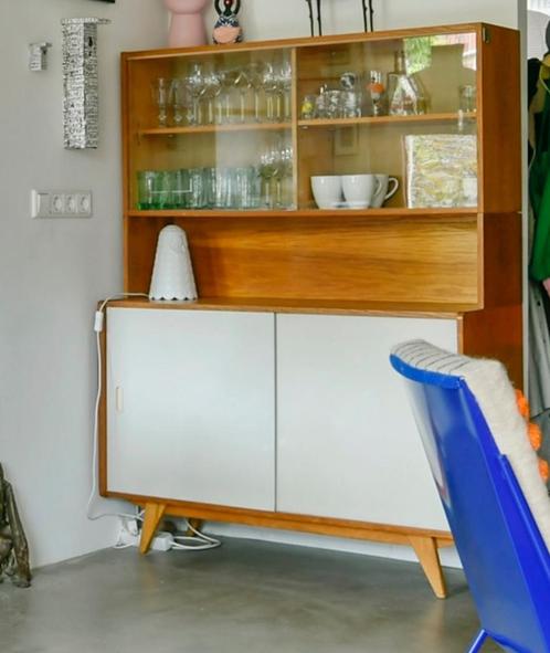 Jiri Jiroutek dressoir origineel met opbouw vitrinekast U452, Huis en Inrichting, Kasten | Dressoirs, Gebruikt, 100 tot 150 cm