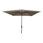 Vierkante parasol met molen 250 x 250 cm kleur taupe, Tuin en Terras, Parasols, Ophalen of Verzenden, Nieuw, Stokparasol, Kantelbaar