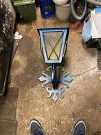 Vintage Wandlamp met Glas en Metaal, Ophalen, Gebruikt, Glas