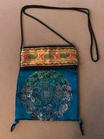 Damestas zijde schoudertas handgemaakt nieuw turquoise blauw, Ophalen of Verzenden, Nieuw, Blauw, Overige merken