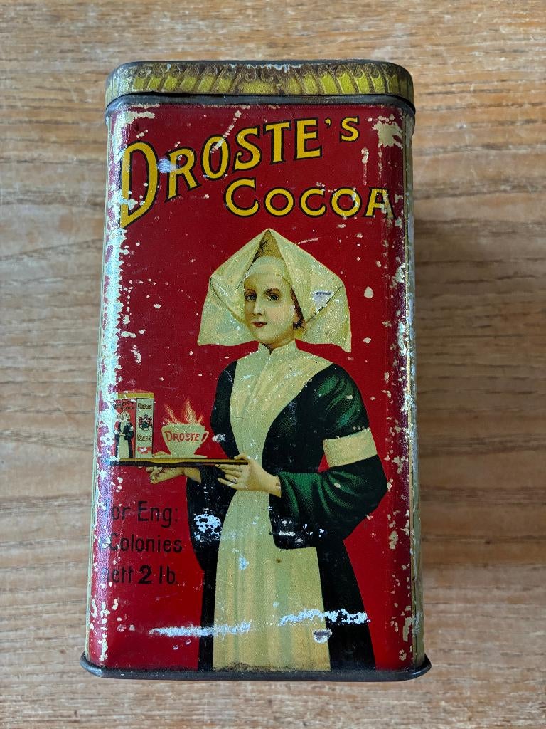 Blik Droste's Cocao 1 kg - Cocoa for Eng & Colonies nett 2lb, Ophalen of Verzenden, Gebruikt, Overige, Droste