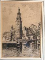 Prachtigeq Ets / grafiek van de Montebaanstoren Amsterdam, Antiek en Kunst, Kunst | Etsen en Gravures, Ophalen of Verzenden