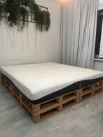 Pallet bed met matras 180 breed 200 lang, Ophalen, Zo goed als nieuw, Eenpersoons, 180 cm