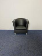 2 x Fauteuil Romeo, zwart kunstleder, 75 tot 100 cm, Gebruikt, Leer, 75 tot 100 cm