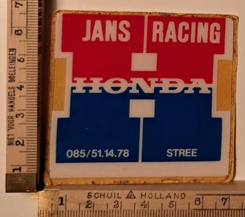 Vintage motorcross sticker Honda Racing Jans Stree merk logo beschikbaar voor biedingen