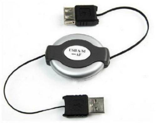 USB-A Male / USB-A Female Koppel Kabel Uittrekbaar Lengte 1m, Computers en Software, Pc- en Netwerkkabels, Gebruikt, Ophalen of Verzenden