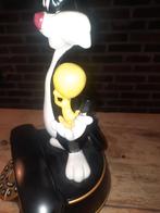 Silvester en Tweety Telefoon - Vintage Cartoon, Ophalen of Verzenden, Gebruikt, Met draaischijf