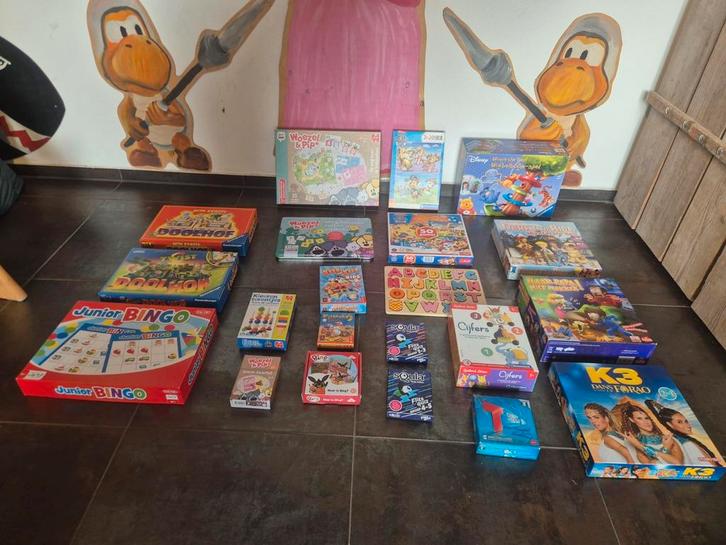 21 kinderspelen, Hobby en Vrije tijd, Gezelschapsspellen | Overige, Zo goed als nieuw, Ophalen of Verzenden