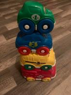 Fisher Price stapelvoertuigen, 4 stapel autos, rammelaar, Kinderen en Baby's, Speelgoed | Fisher-Price, Ophalen of Verzenden, Gebruikt