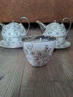 2x thee kopjes met kannetje en kaars voor decoratie  of gebr, Ophalen of Verzenden