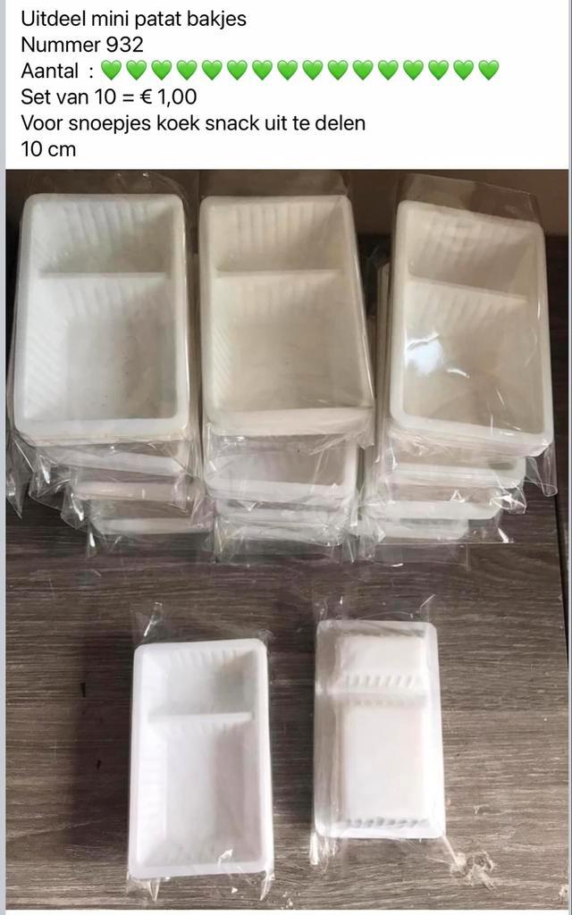 Mini Uitdeel Bakjes - 10 stuks voor 1 euro, Huis en Inrichting, Keuken | Keukenbenodigdheden, Nieuw, Ophalen