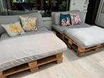 4 palletkussensets incl. pallets, Tuin en Terras, Tuinsets en Loungesets, Ophalen, 4 zitplaatsen, Zo goed als nieuw, Loungeset