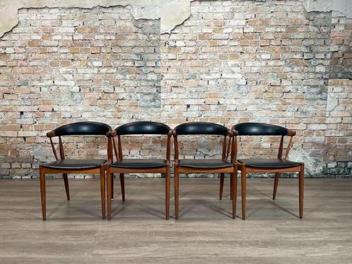 Broderna Andersen Vintage Chairs set bij TheReSales, Huis en Inrichting, Stoelen, Zo goed als nieuw, Vier, Hout, Leer, Zwart, Ophalen of Verzenden