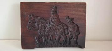 Speculaasplank Sinterklaas en Piet - Houtsnijwerk beschikbaar voor biedingen