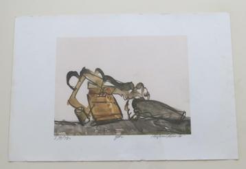 Ets/Aquarel gesigneerd beschikbaar voor biedingen