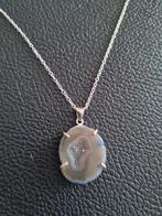 Zilveren ketting met sodaliet steen, Met hanger, Nieuw, Ophalen of Verzenden, Zilver