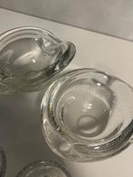 Leerdam spijkerbol vaasje asbak 4x vintage prijs p/stuk, Gebruikt, Overige kleuren, Leerdam, Leerdam