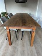 Eikenhouten eettafel 8 personen, Ophalen, Gebruikt, Eikenhout, 200 cm of meer