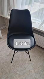 4 stuks zwarte eettafel stoelen, Ophalen, Zo goed als nieuw, Zwart, Vier