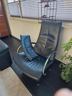 2 x  zwarte Leren fauteuils, Huis en Inrichting, Banken | Sofa's en Chaises Longues, Ophalen, Zo goed als nieuw, Eenpersoons, Minder dan 150 cm