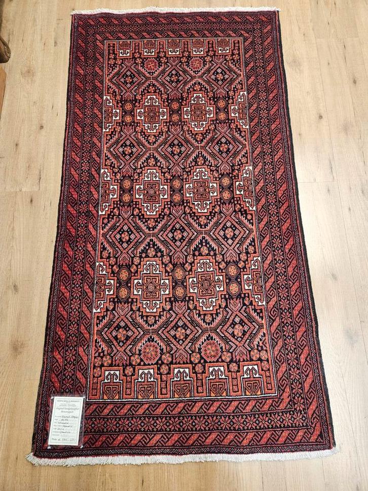Vintage handgeknoopt perzisch tapijt beloutch 180x95, Huis en Inrichting, Stoffering | Tapijten en Kleden, Gebruikt, 50 tot 100 cm